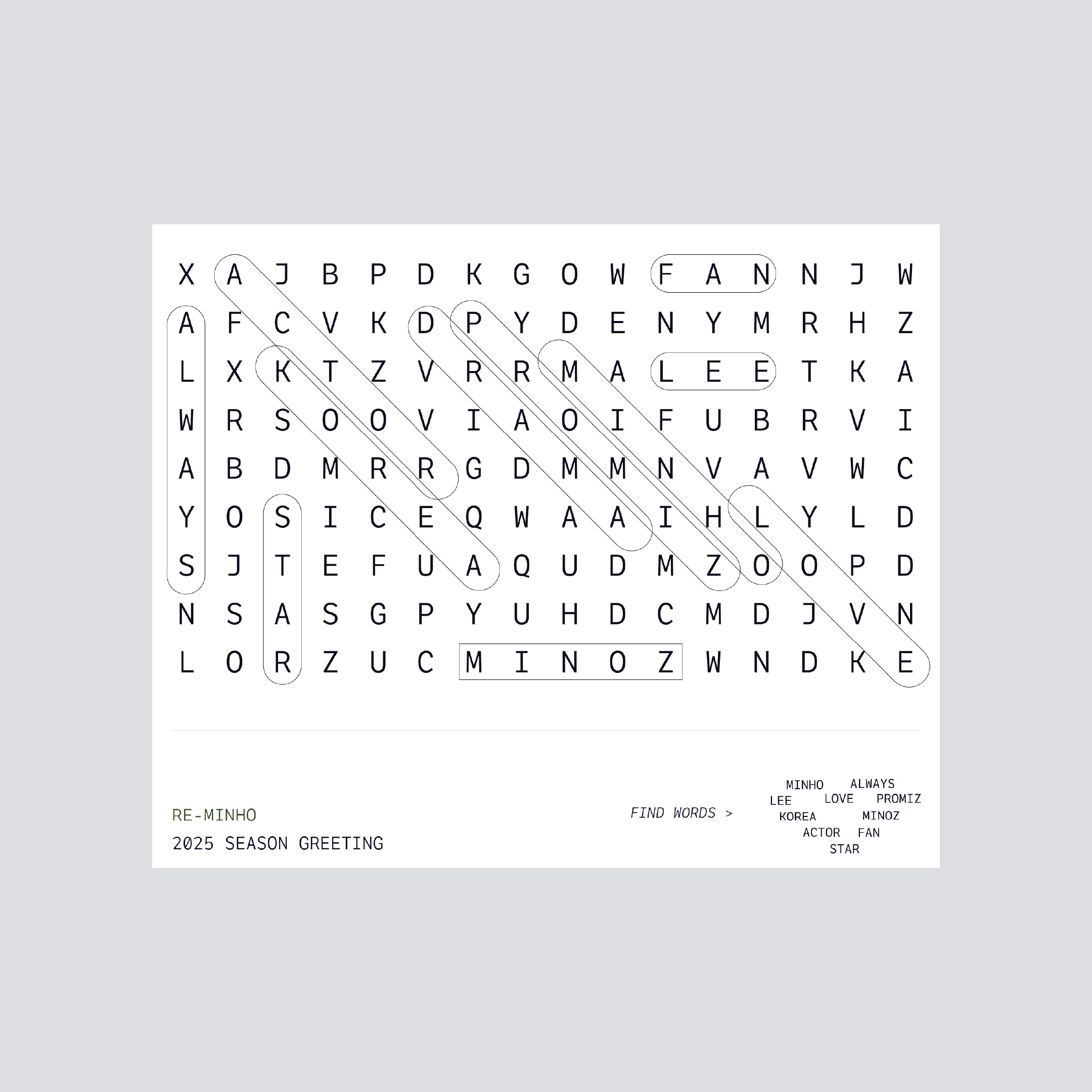 Lee Minho 2025 Season's Greeting Concept — Season's Greeting Concept / Package / Goods Design